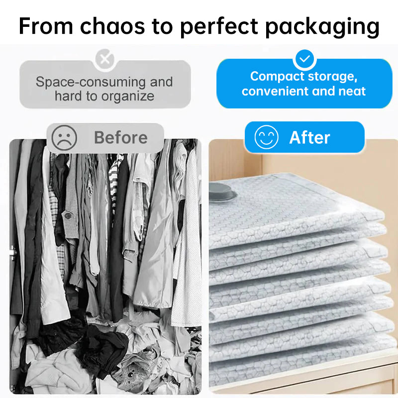 Rechargeable Vacuum Compression Bag Set with Cordless Pump