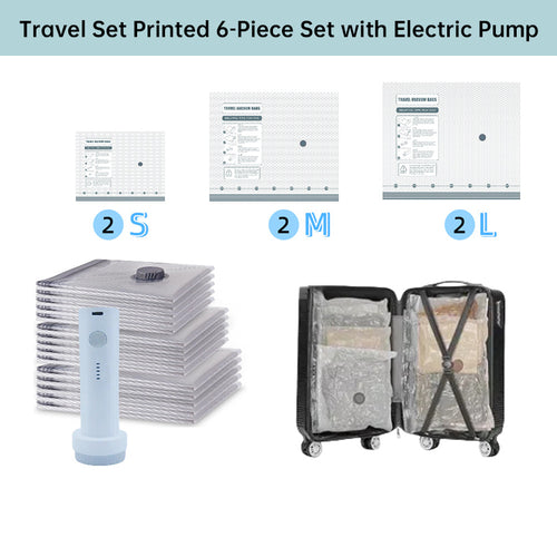 Rechargeable Vacuum Compression Bag Set with Cordless Pump